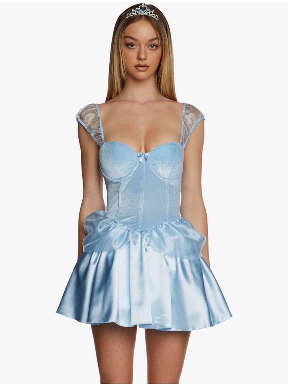 NWT Dolls Kill Trickz N’ Treatz Blue Princess Halloween Costume w/ Tiara